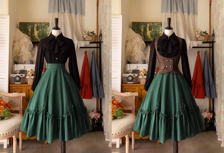 Forest Basket - Elegant Lolita Skirt Retro Classic Petal Swing Skirt - Image 13