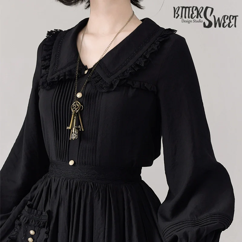 BitterSweet - Elegant Lolita Skirt Set V-neck Long Sleeve Shirt - Image 14