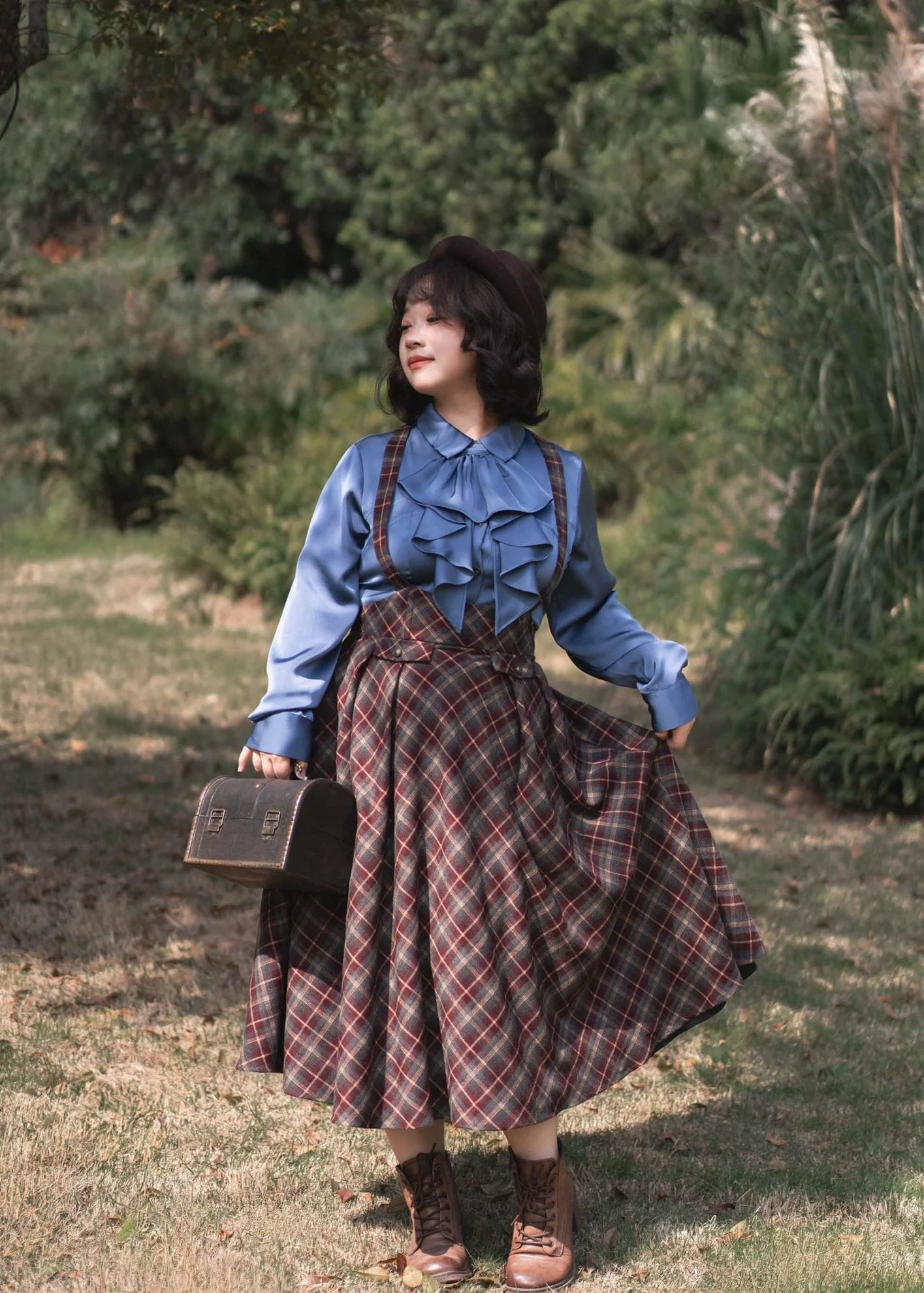 Forest Dew - Elegant Lolita Slim Fit Shirt, Detachable Jabot - Image 17