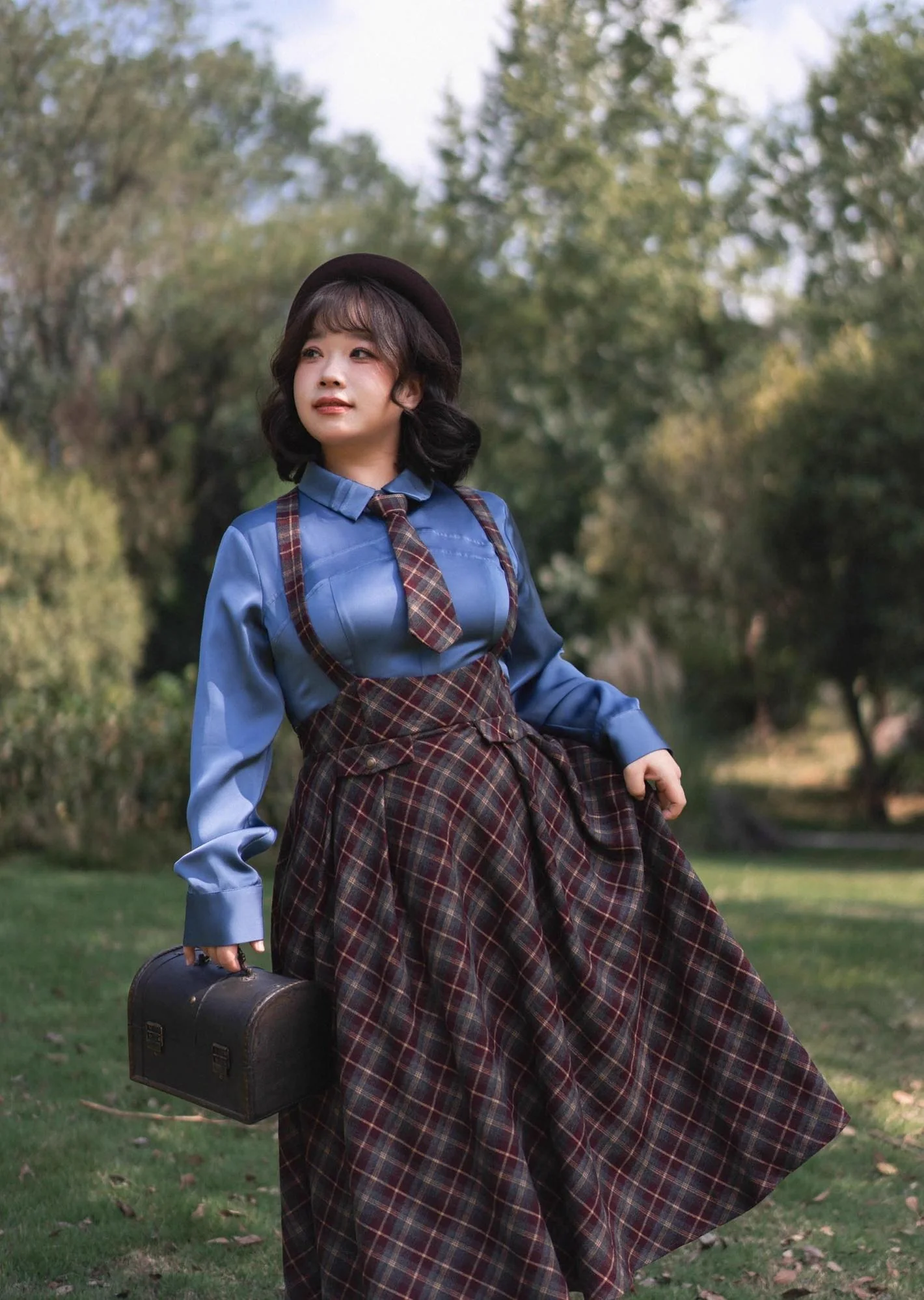 Forest Dew - Elegant Lolita Slim Fit Shirt, Detachable Jabot - Image 18