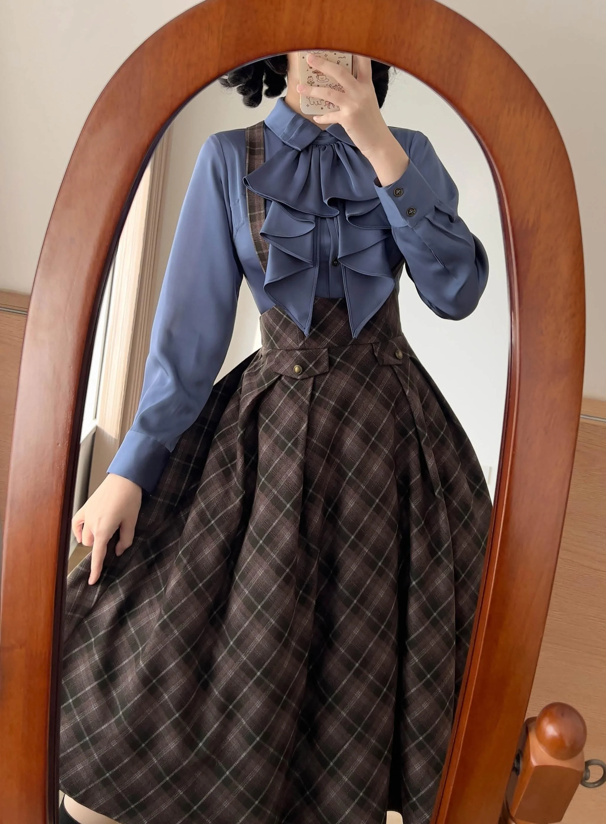 Forest Dew - Elegant Lolita Slim Fit Shirt, Detachable Jabot - Image 20