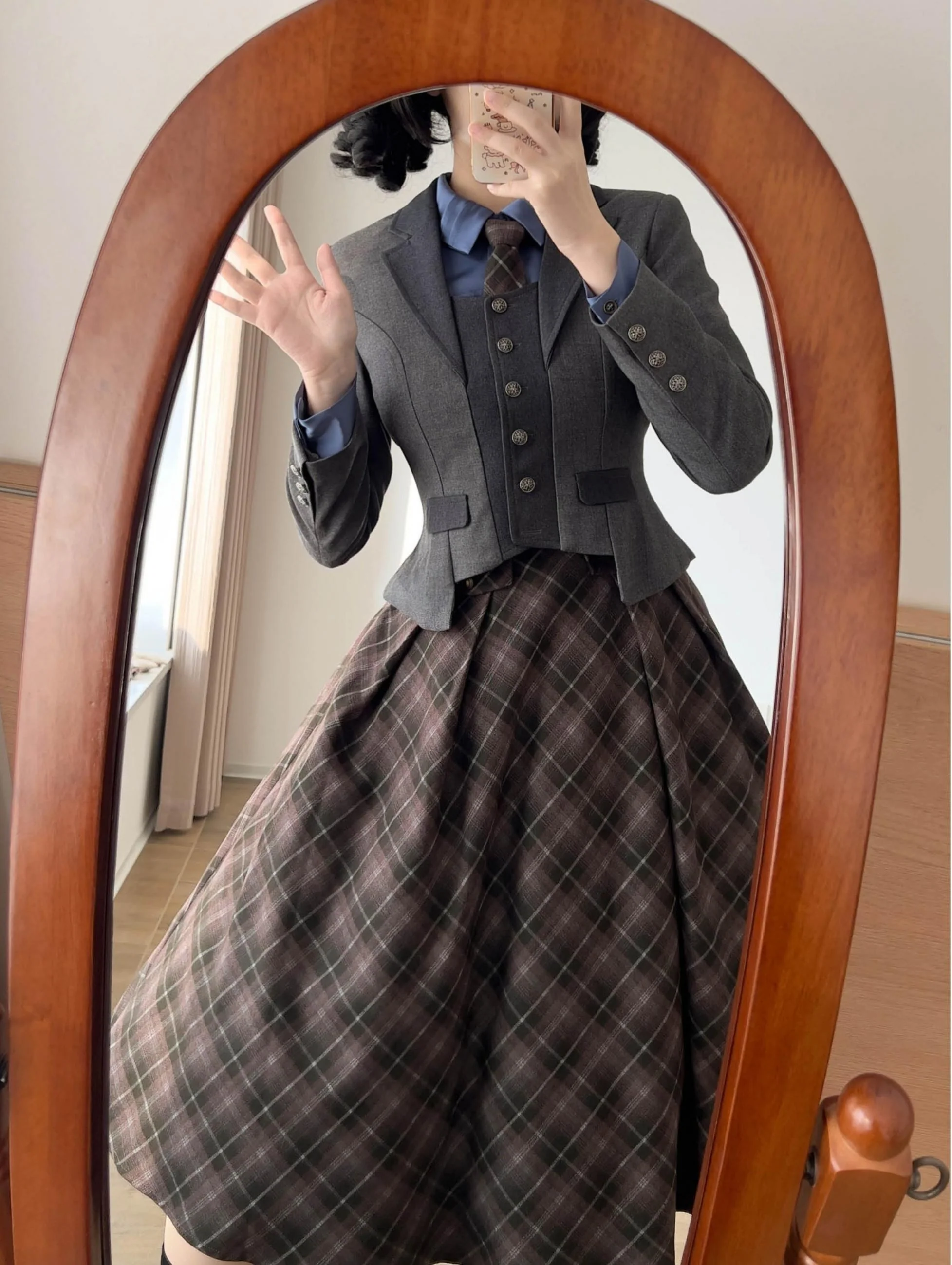 Forest Dew - Elegant Lolita Slim Fit Shirt, Detachable Jabot - Image 21
