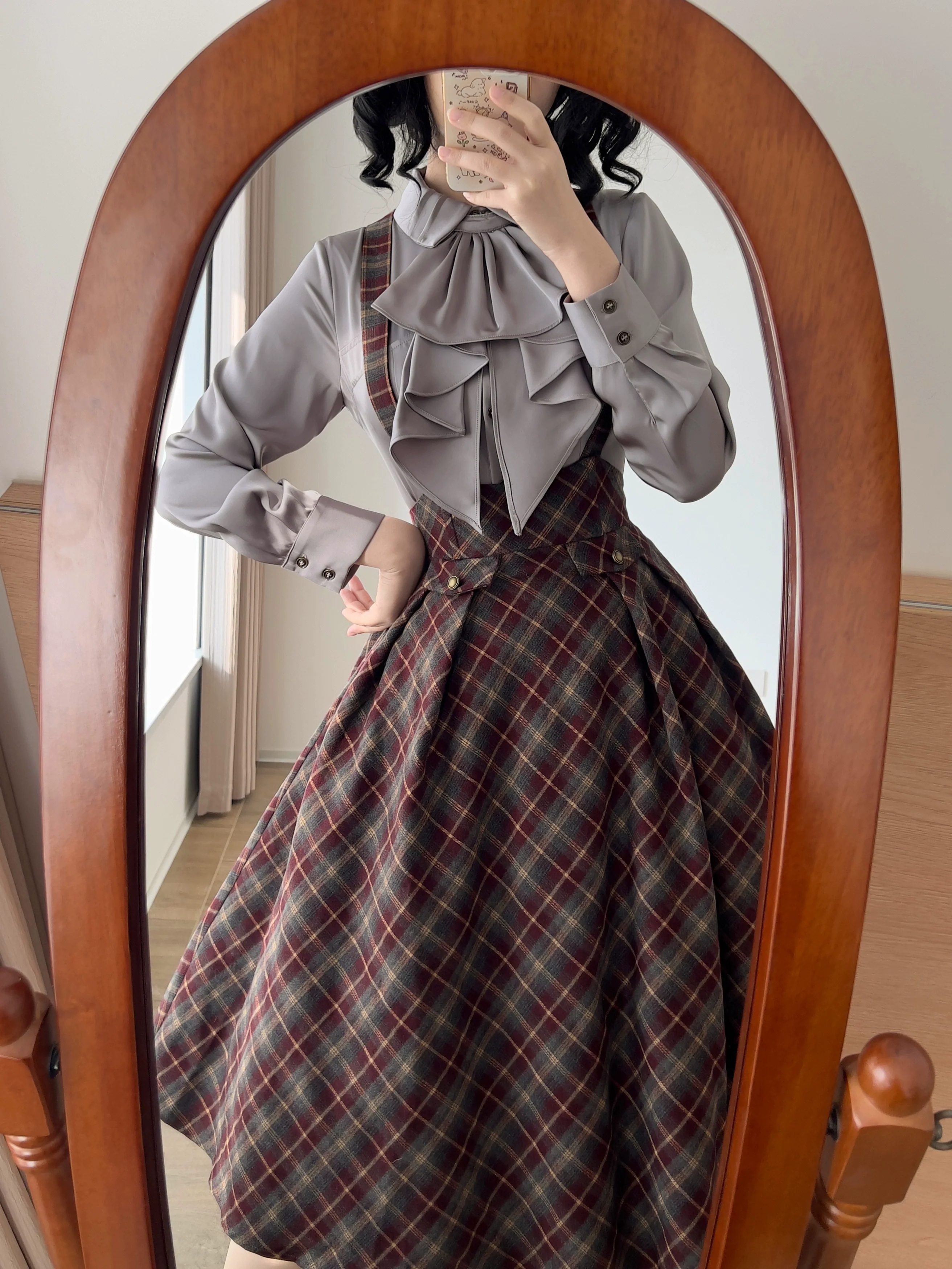 Forest Dew - Elegant Lolita Slim Fit Shirt, Detachable Jabot - Image 22