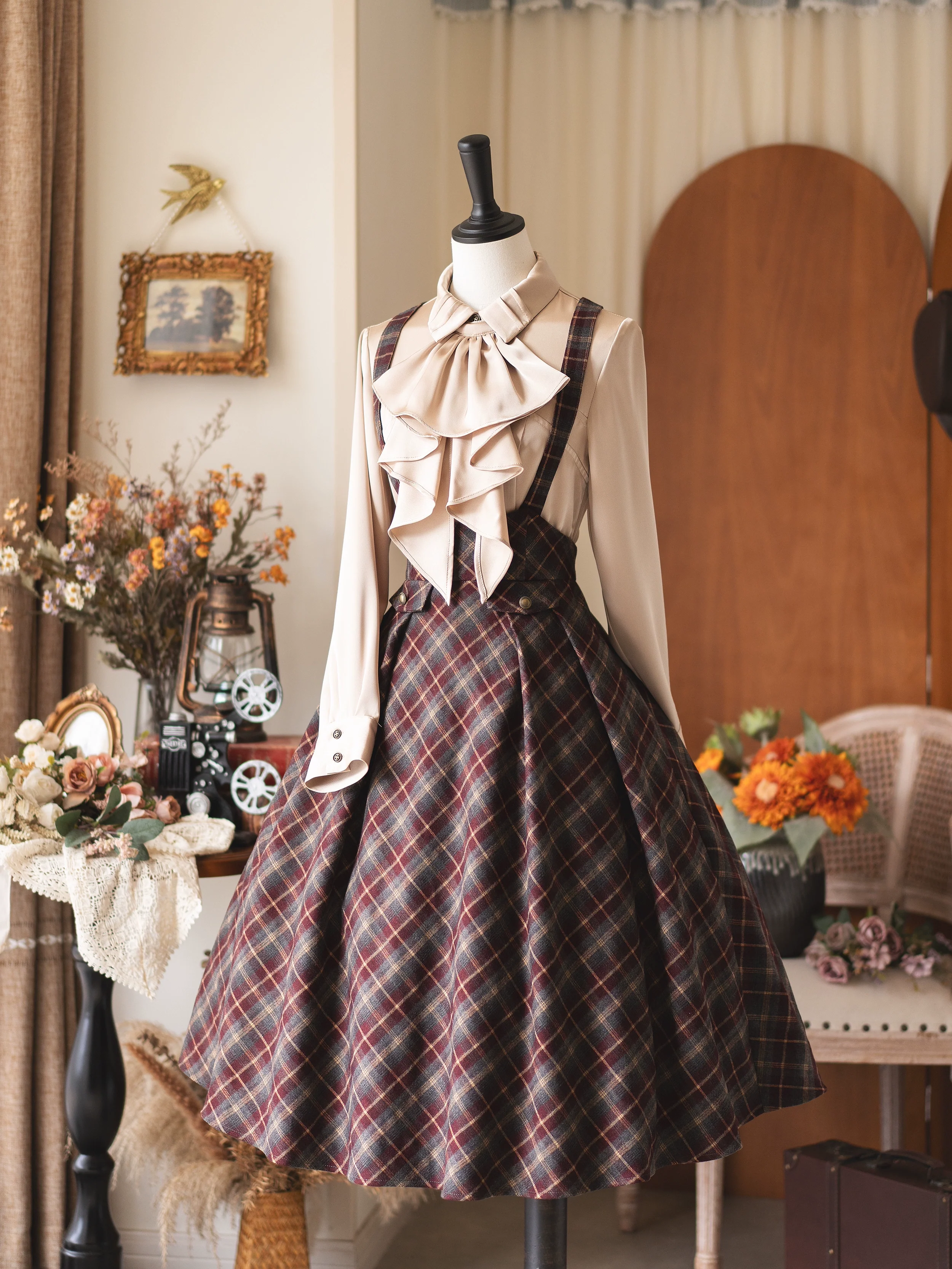 Forest Dew - Elegant Lolita Slim Fit Shirt, Detachable Jabot - Image 6