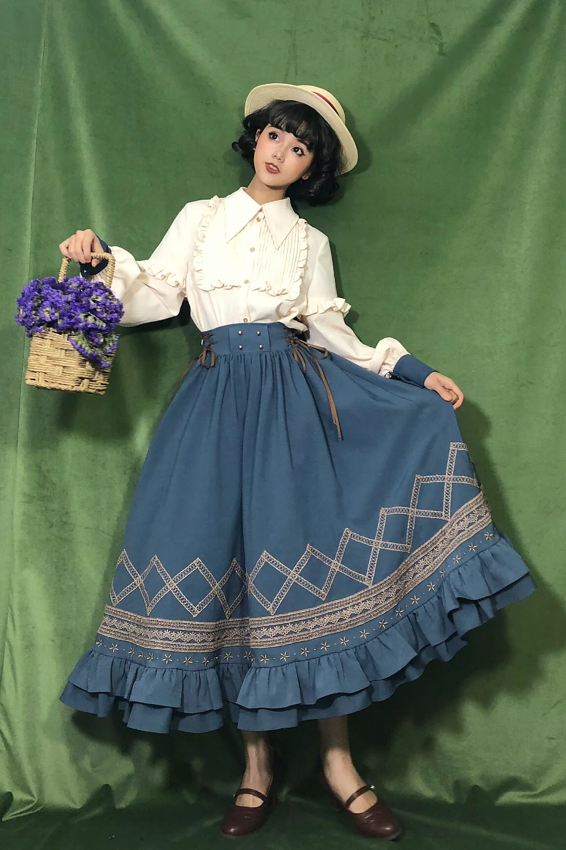 Yuan Su - Elegant  Solid Color Lolita SK - Image 2