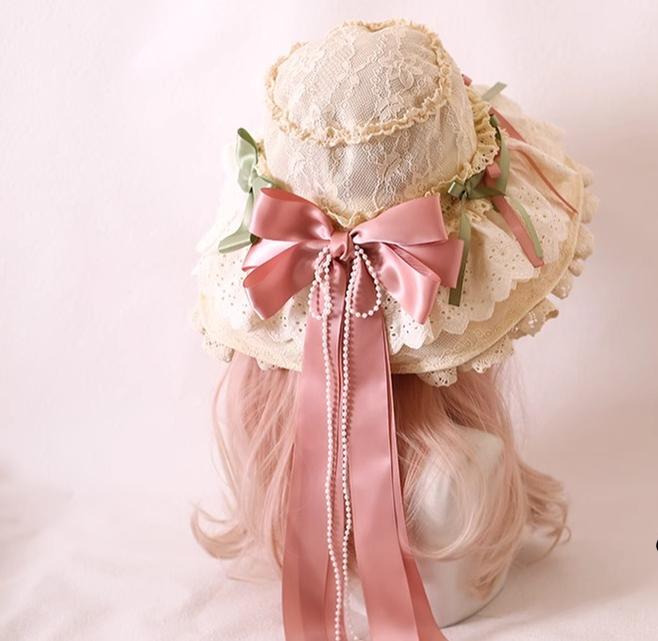 Xiaogui - Elegant Lolita Sunshade Hat Floral Bow Hats - Image 15