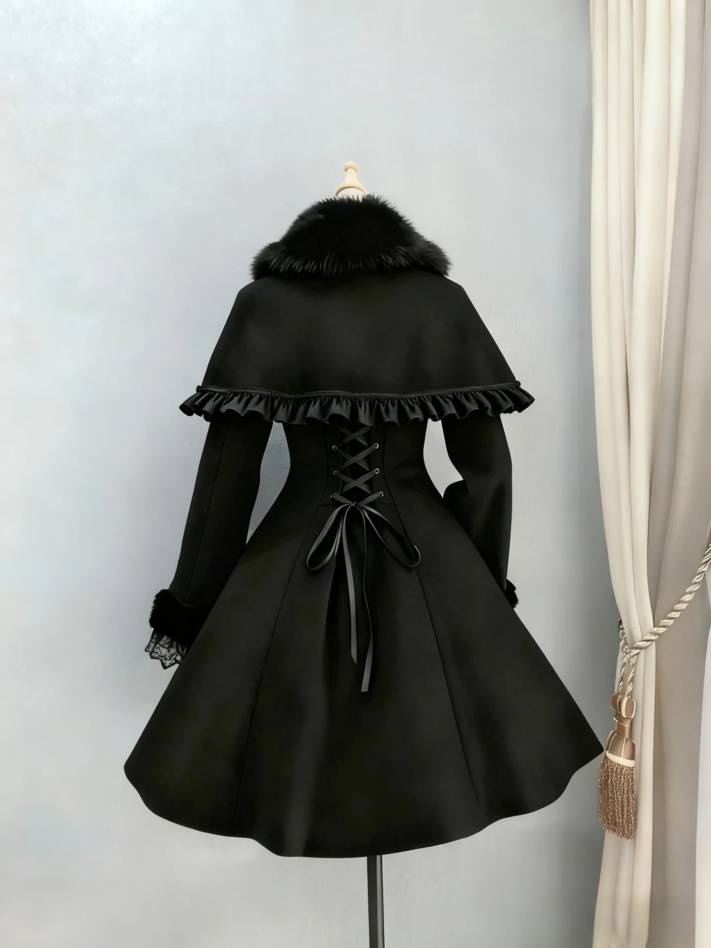 Anastasia - Madeleine - Elegant Lolita Wool Coat, Detachable Cape - Image 4