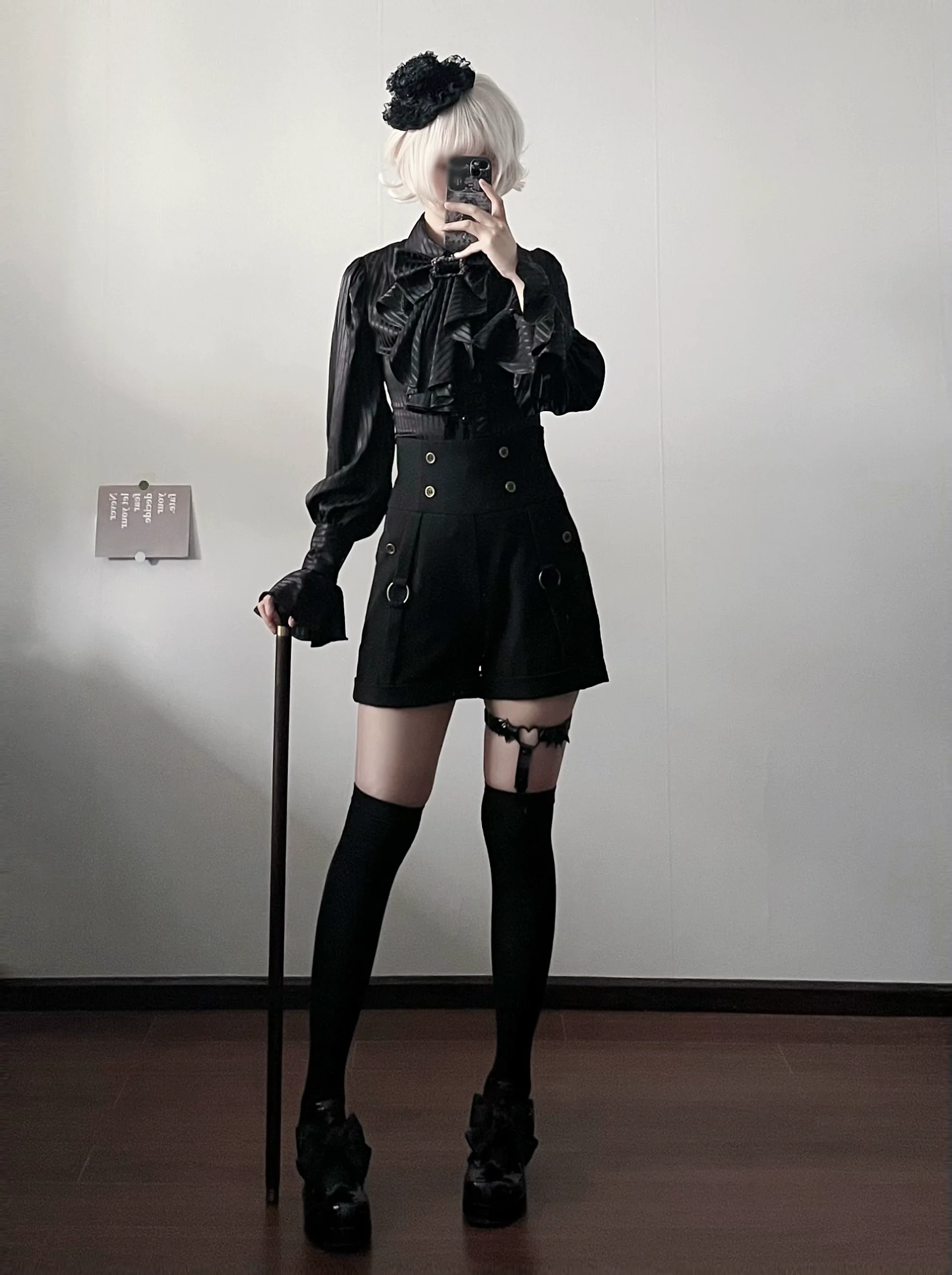 Gazing Galactic - Moonstone - Elegant Ouji Lolita Shirt, Detachable Jabot - Image 10