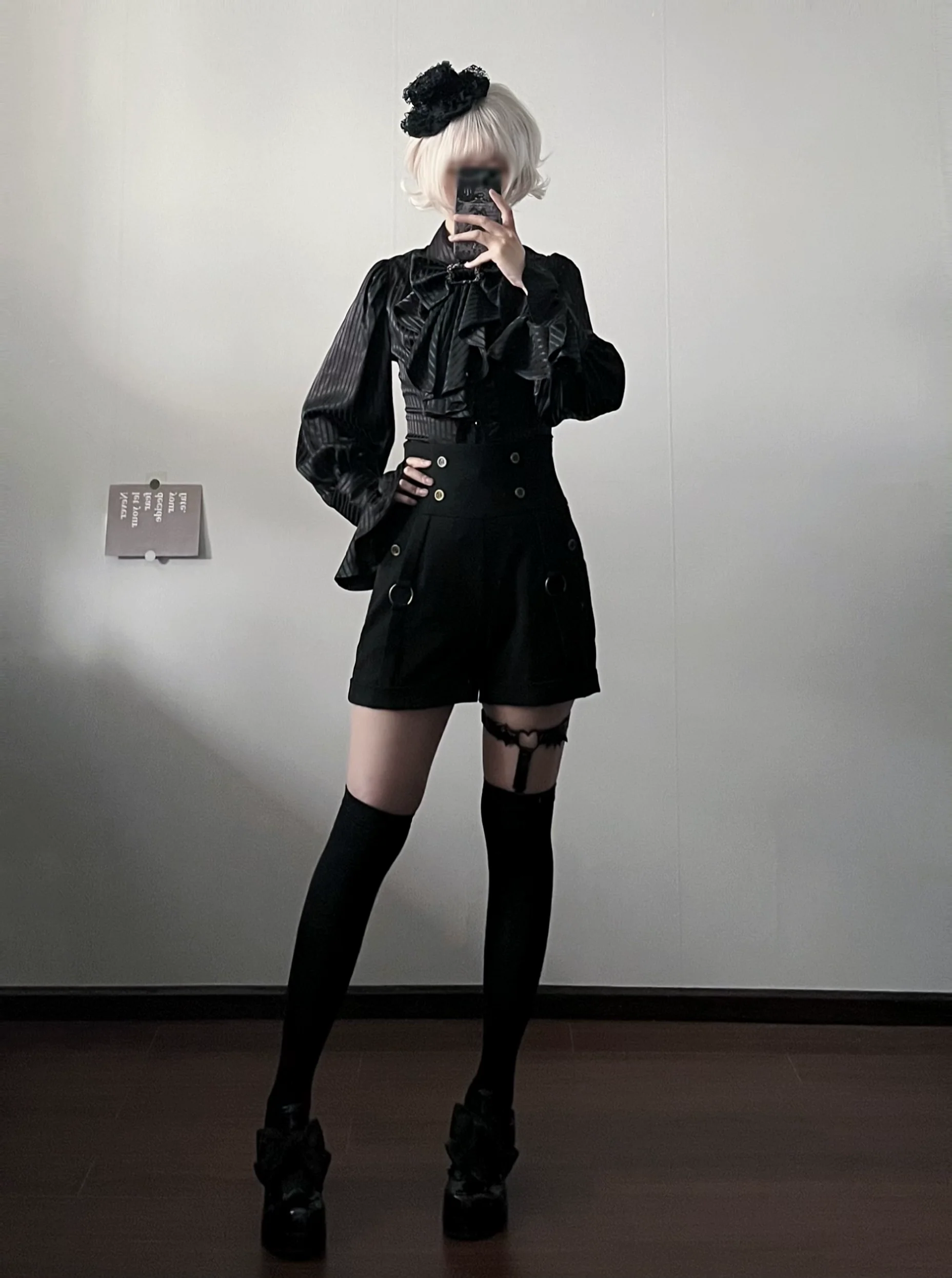 Gazing Galactic - Moonstone - Elegant Ouji Lolita Shirt, Detachable Jabot - Image 11