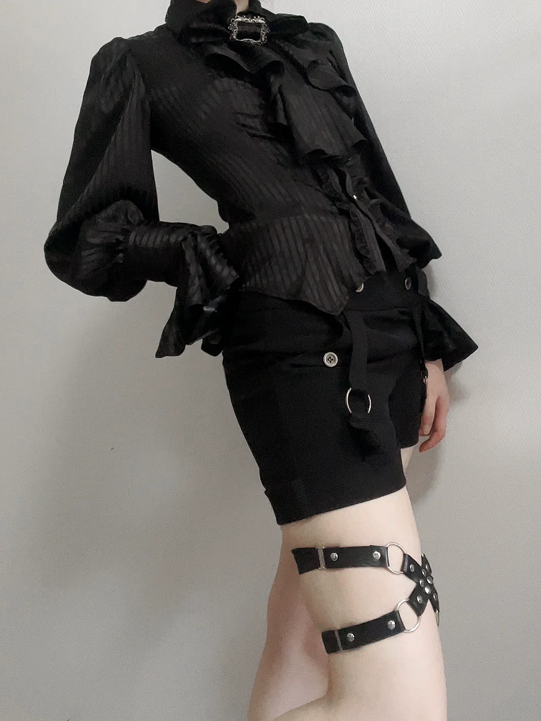 Gazing Galactic - Moonstone - Elegant Ouji Lolita Shirt, Detachable Jabot - Image 12