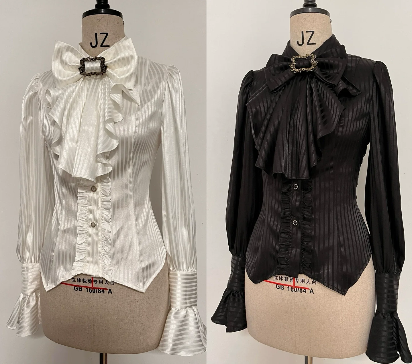 Gazing Galactic - Moonstone - Elegant Ouji Lolita Shirt, Detachable Jabot - Image 3