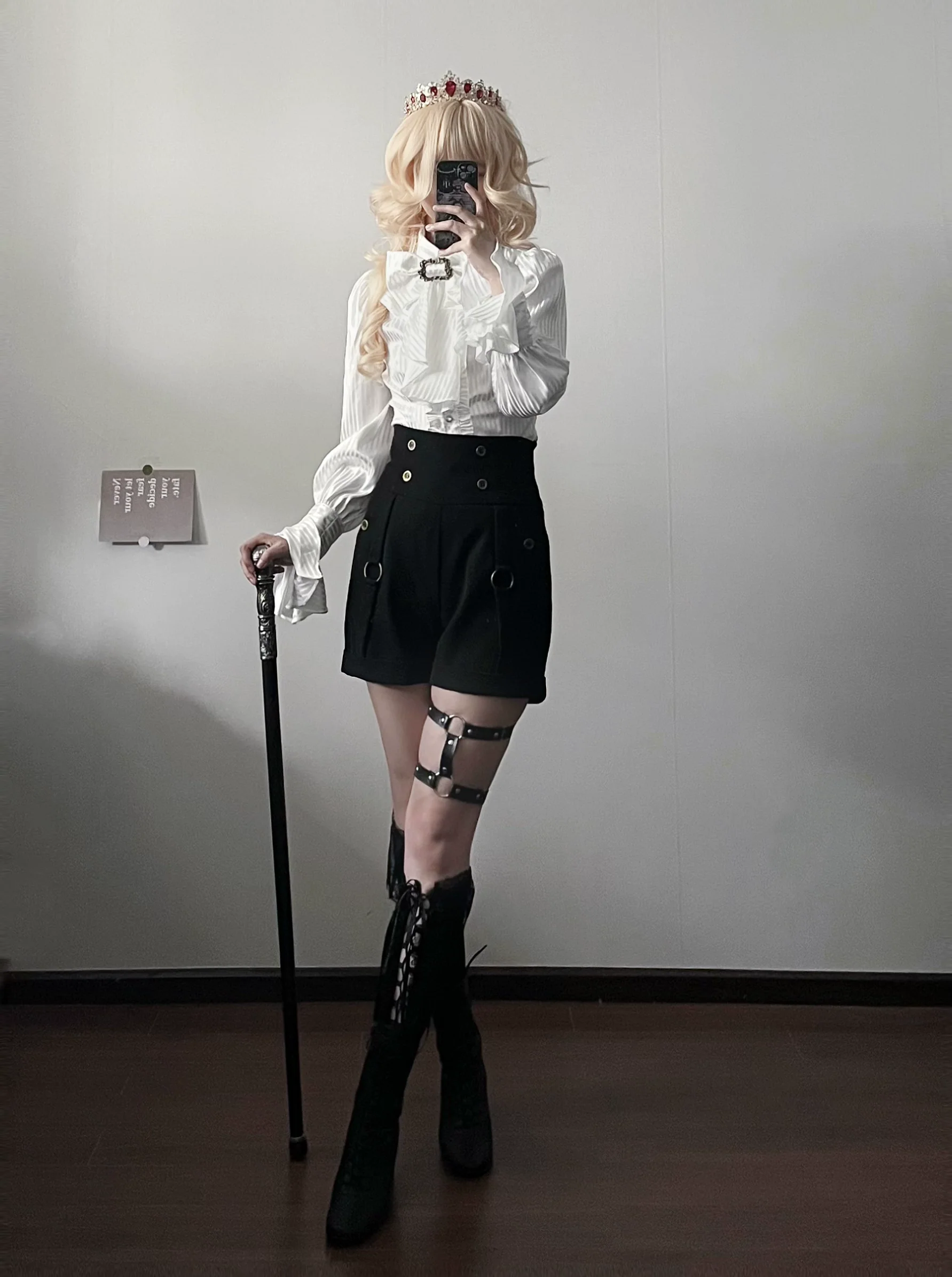 Gazing Galactic - Moonstone - Elegant Ouji Lolita Shirt, Detachable Jabot - Image 4