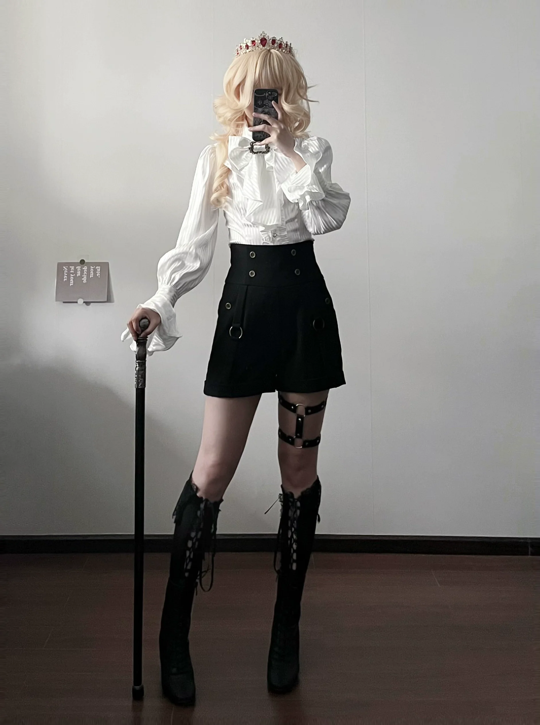 Gazing Galactic - Moonstone - Elegant Ouji Lolita Shirt, Detachable Jabot - Image 5