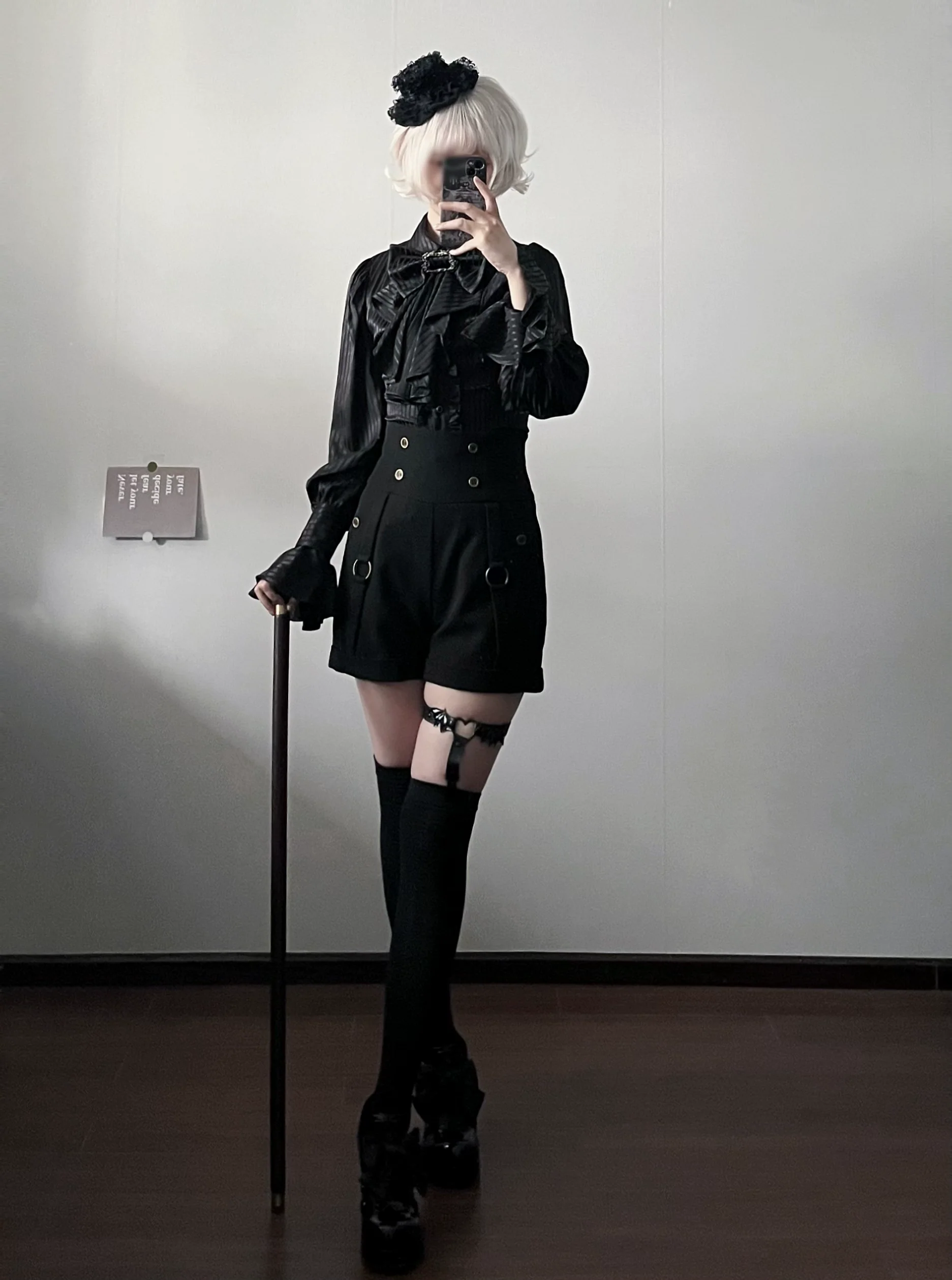 Gazing Galactic - Moonstone - Elegant Ouji Lolita Shirt, Detachable Jabot - Image 9
