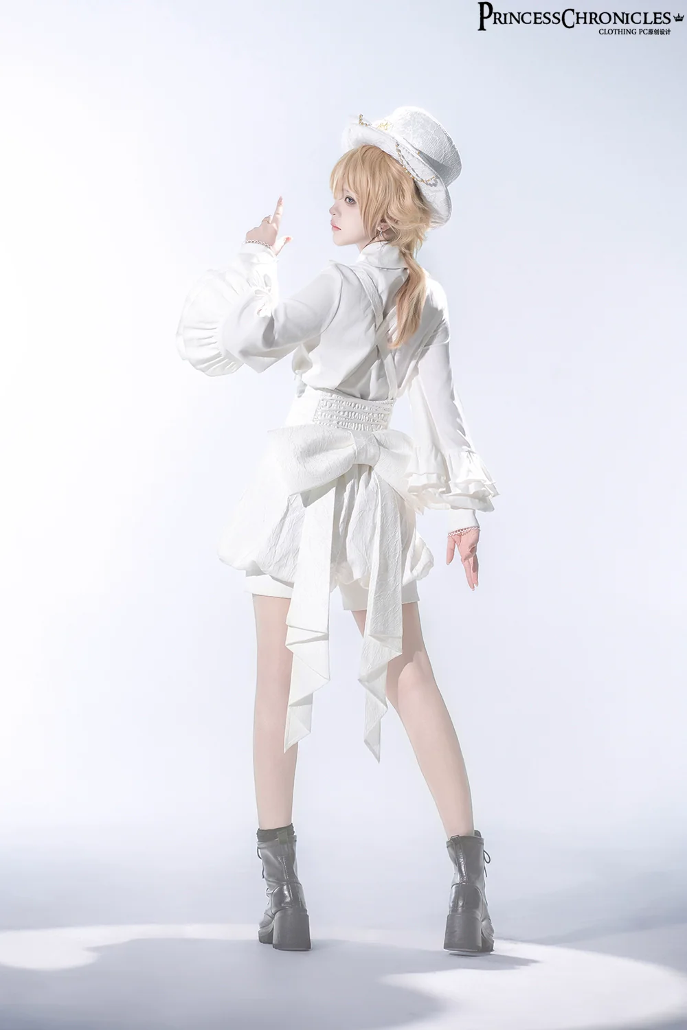 Doll - Elegant Ouji Lolita White Hat - Image 8