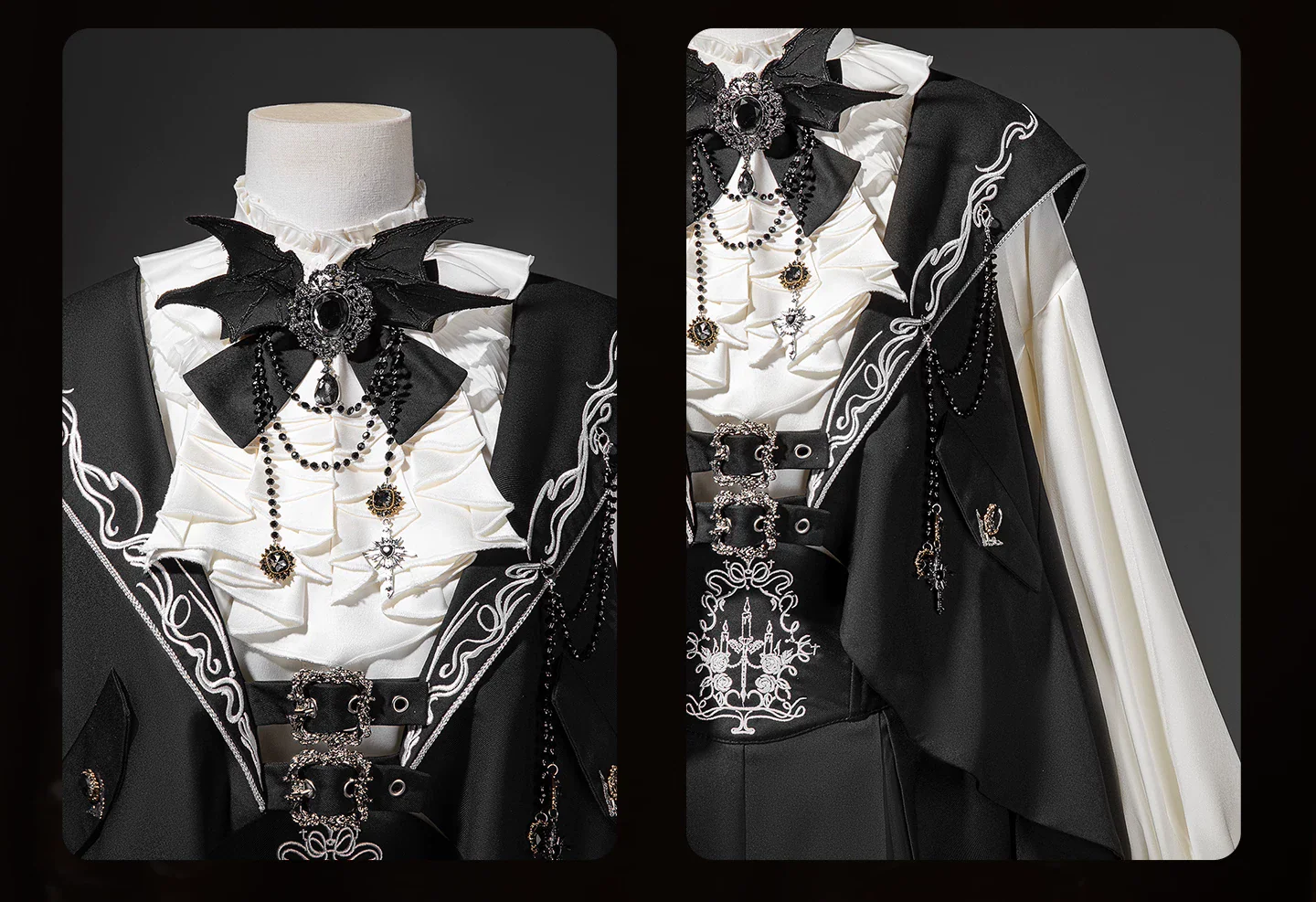 Bunny Ear Meteorite - Embroidered Ouji Lolita Set, Hooded Vest - Image 5