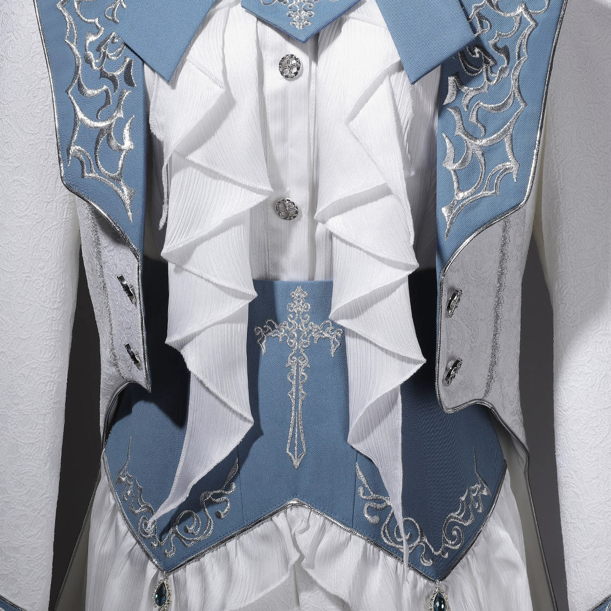 Lunar Paladin - Embroidered Ouji Lolita Tailcoat Set - Image 17