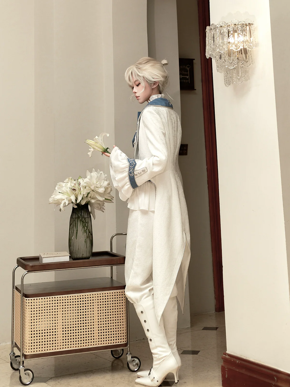 Lunar Paladin - Embroidered Ouji Lolita Tailcoat Set - Image 2