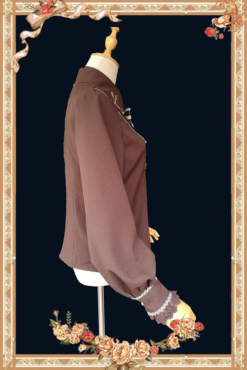 Elegant Lolita Embroidery Lapel Blouse - Image 4
