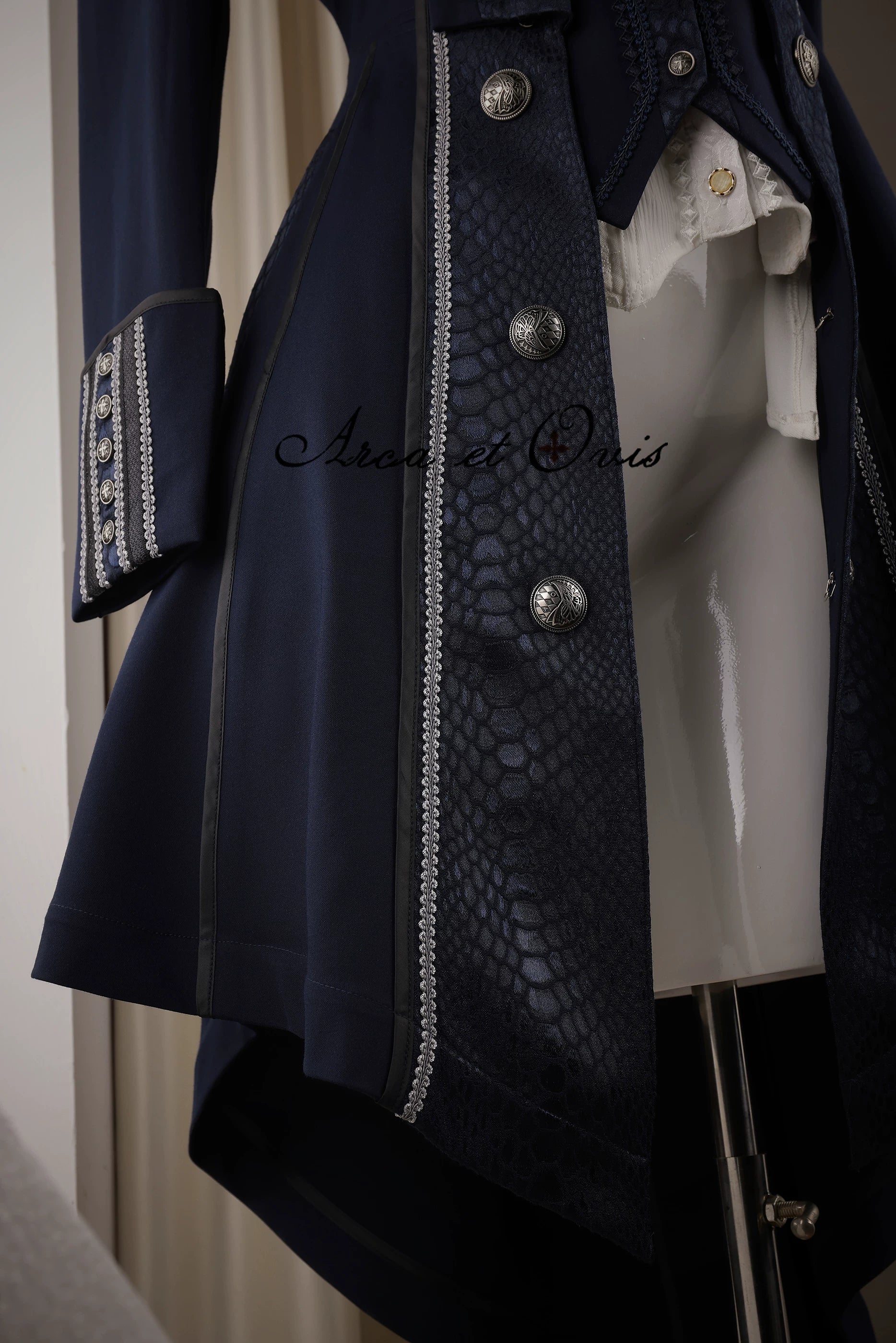 Bat Wing - Embroidery Ouji Lolita Coat, Detachable Front Panels - Image 13