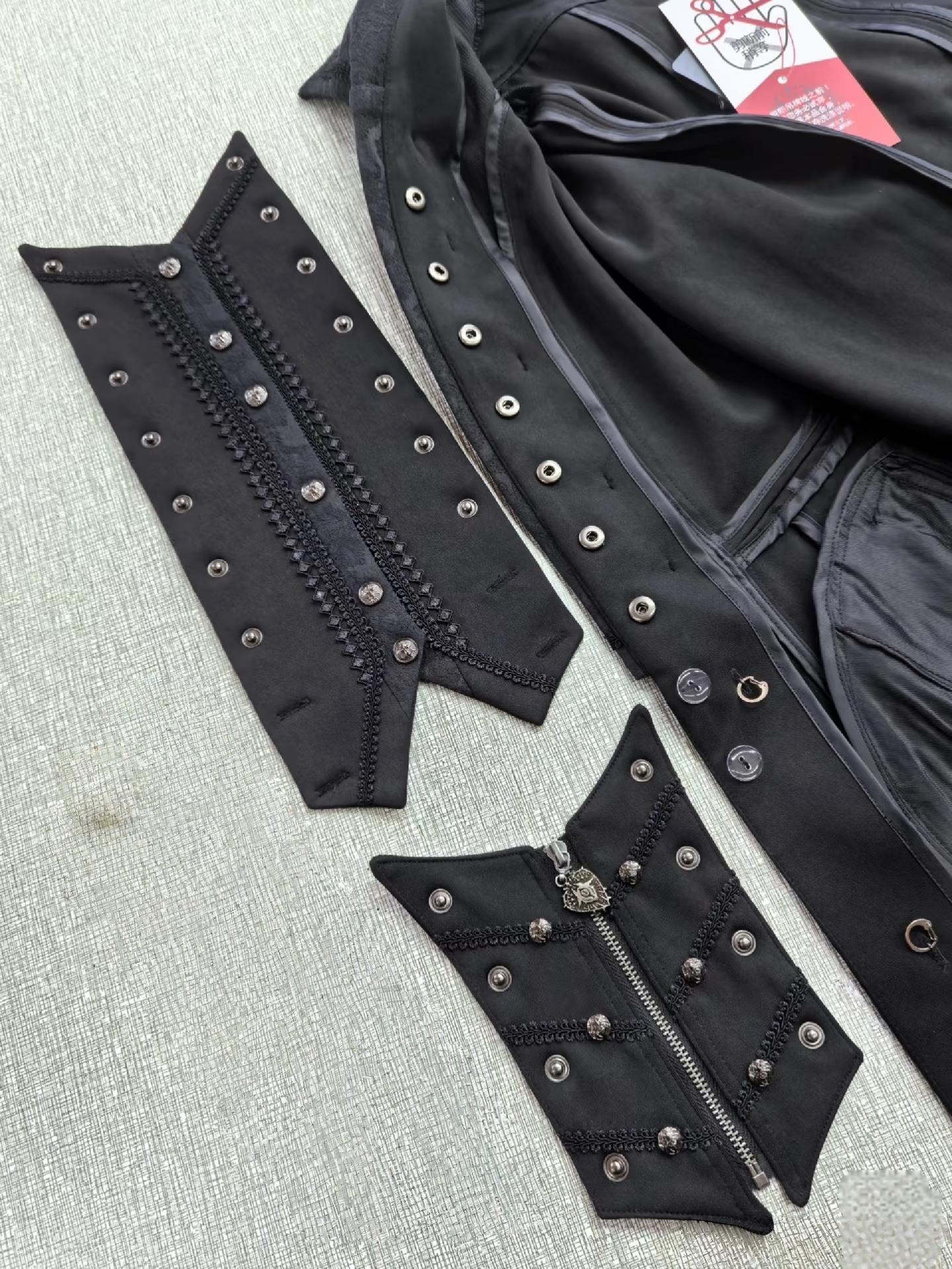 Bat Wing - Embroidery Ouji Lolita Coat, Detachable Front Panels - Image 14