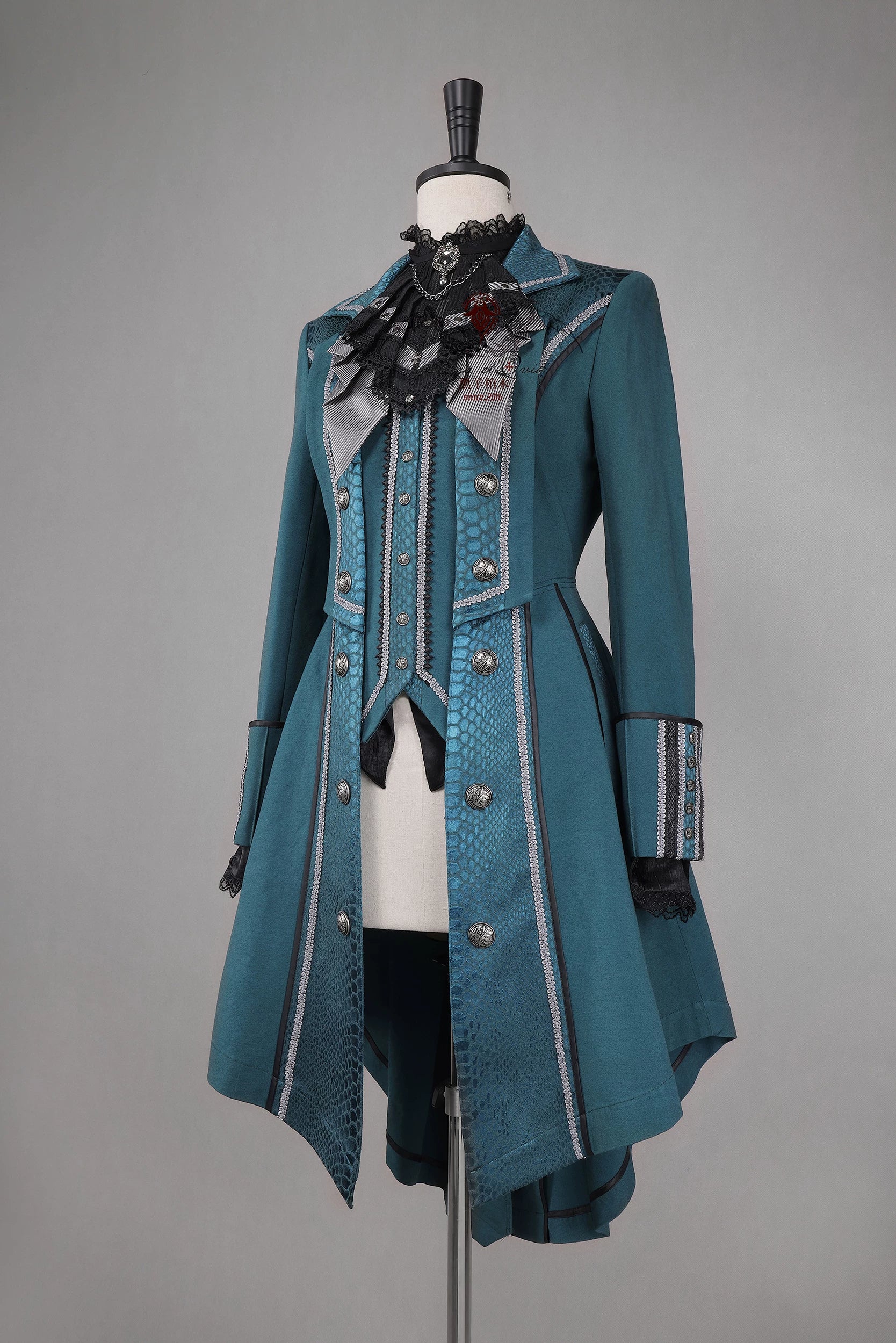 Bat Wing - Embroidery Ouji Lolita Coat, Detachable Front Panels - Image 16