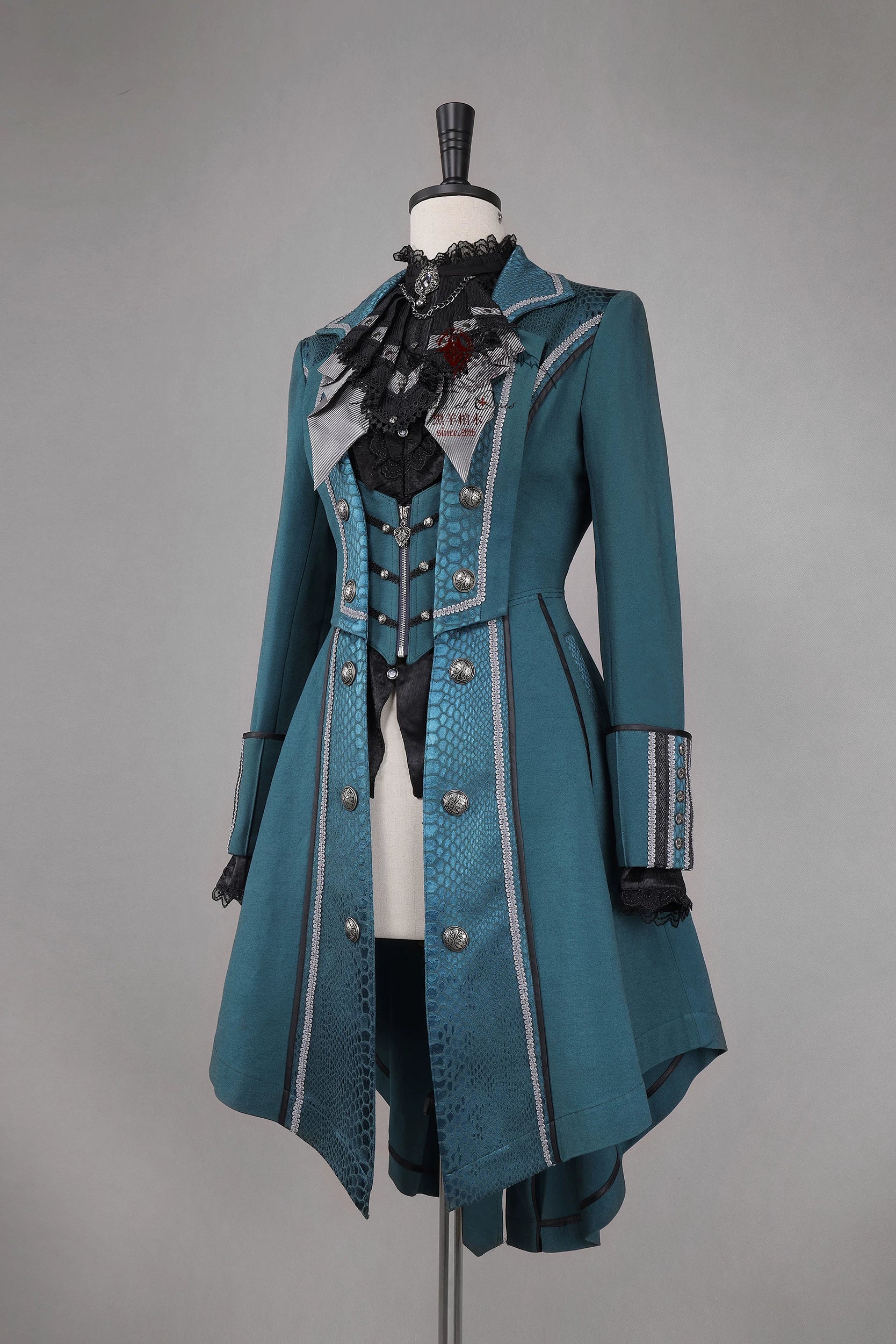 Bat Wing - Embroidery Ouji Lolita Coat, Detachable Front Panels - Image 17
