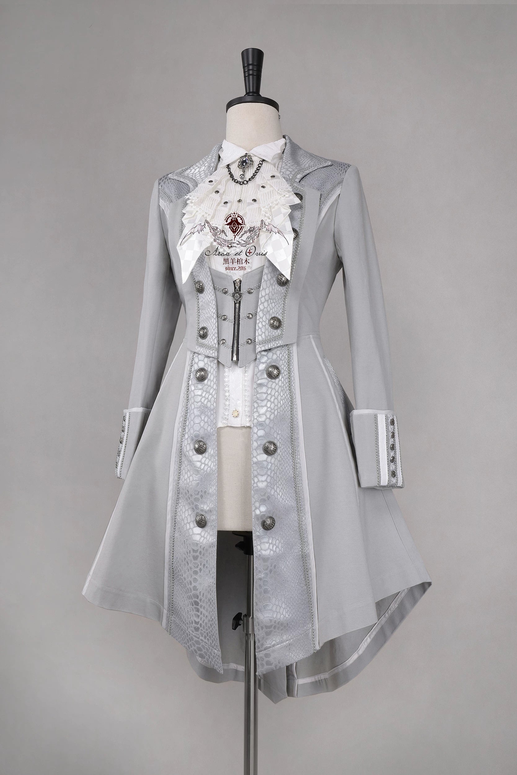 Bat Wing - Embroidery Ouji Lolita Coat, Detachable Front Panels - Image 20