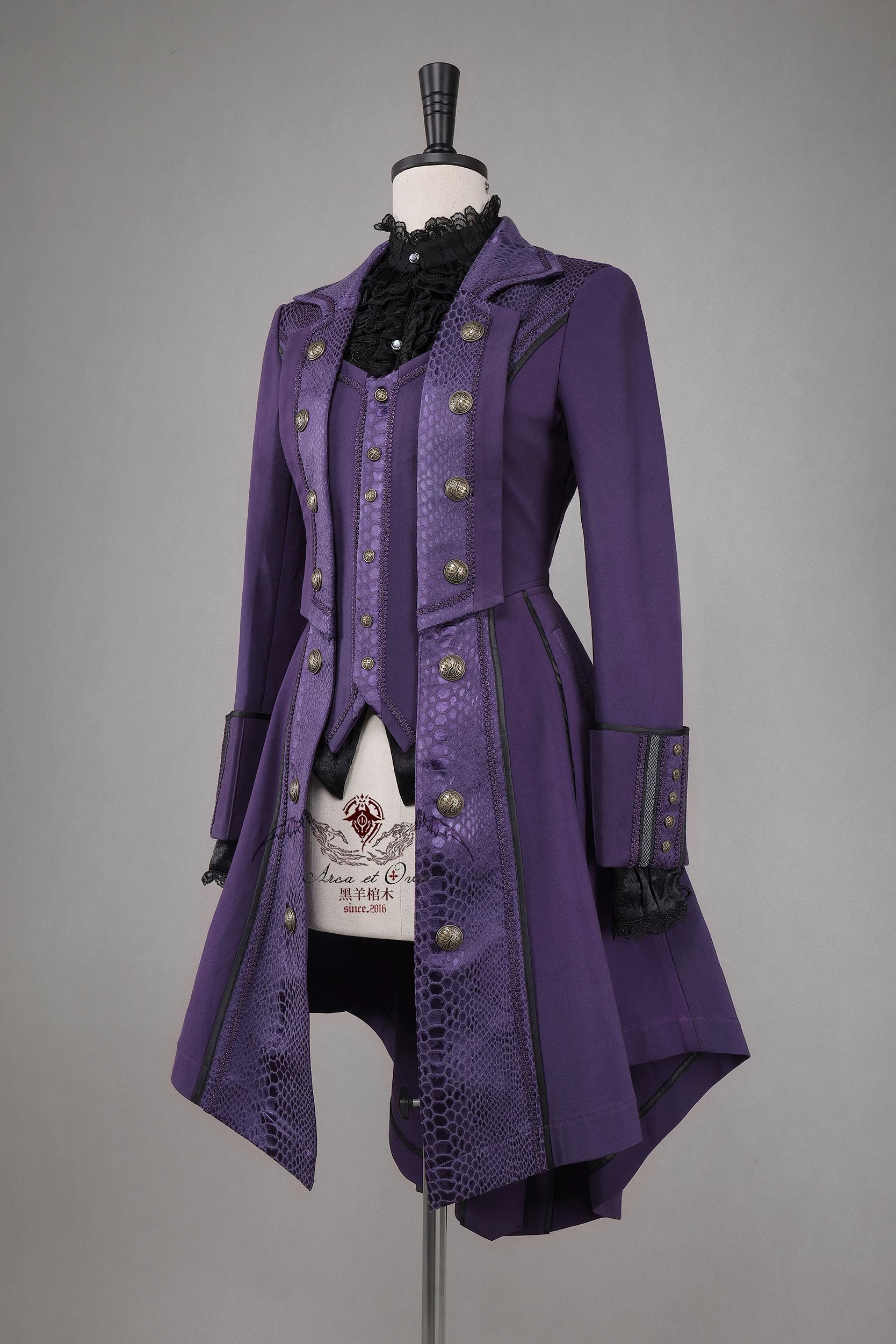 Bat Wing - Embroidery Ouji Lolita Coat, Detachable Front Panels - Image 22