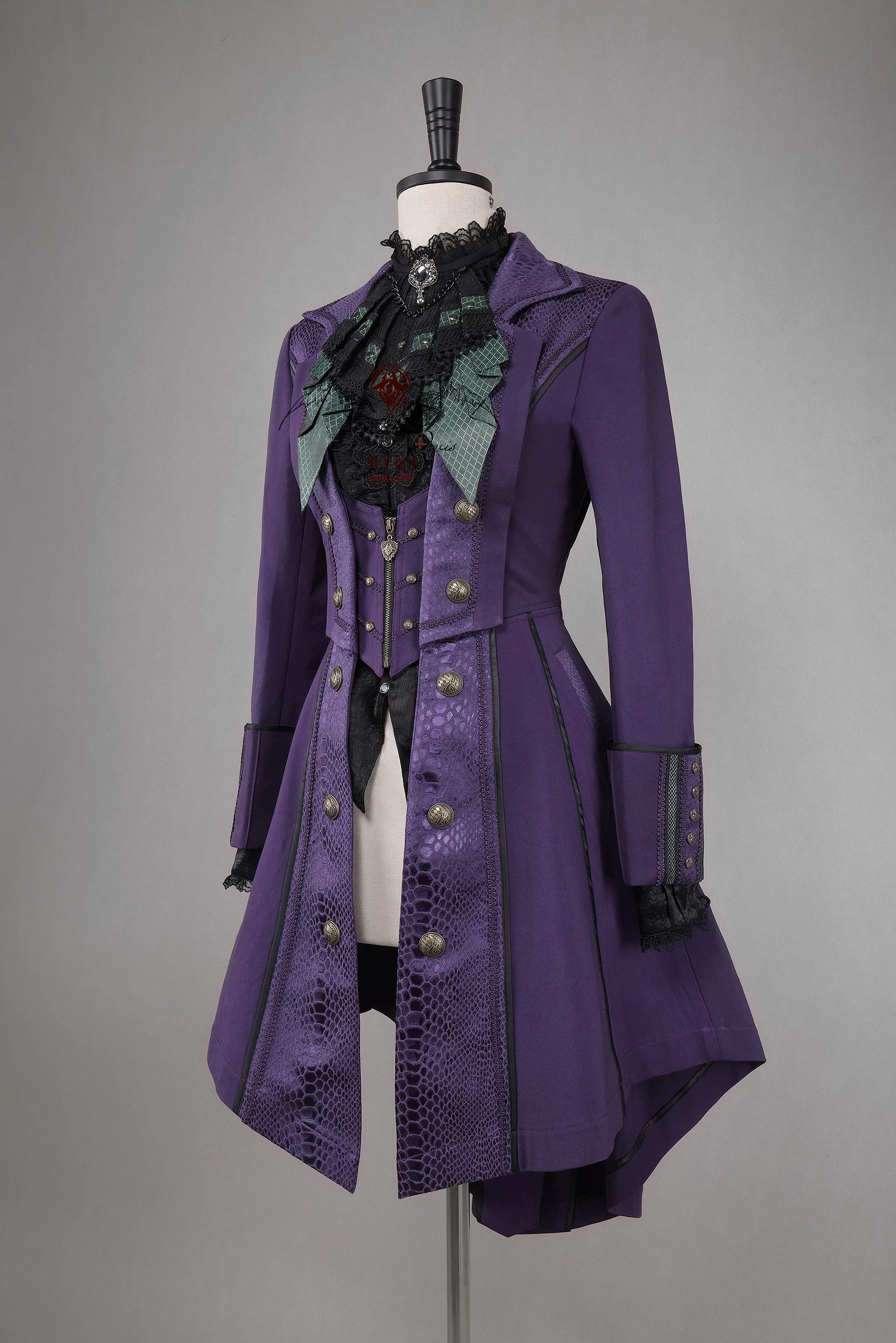 Bat Wing - Embroidery Ouji Lolita Coat, Detachable Front Panels - Image 23
