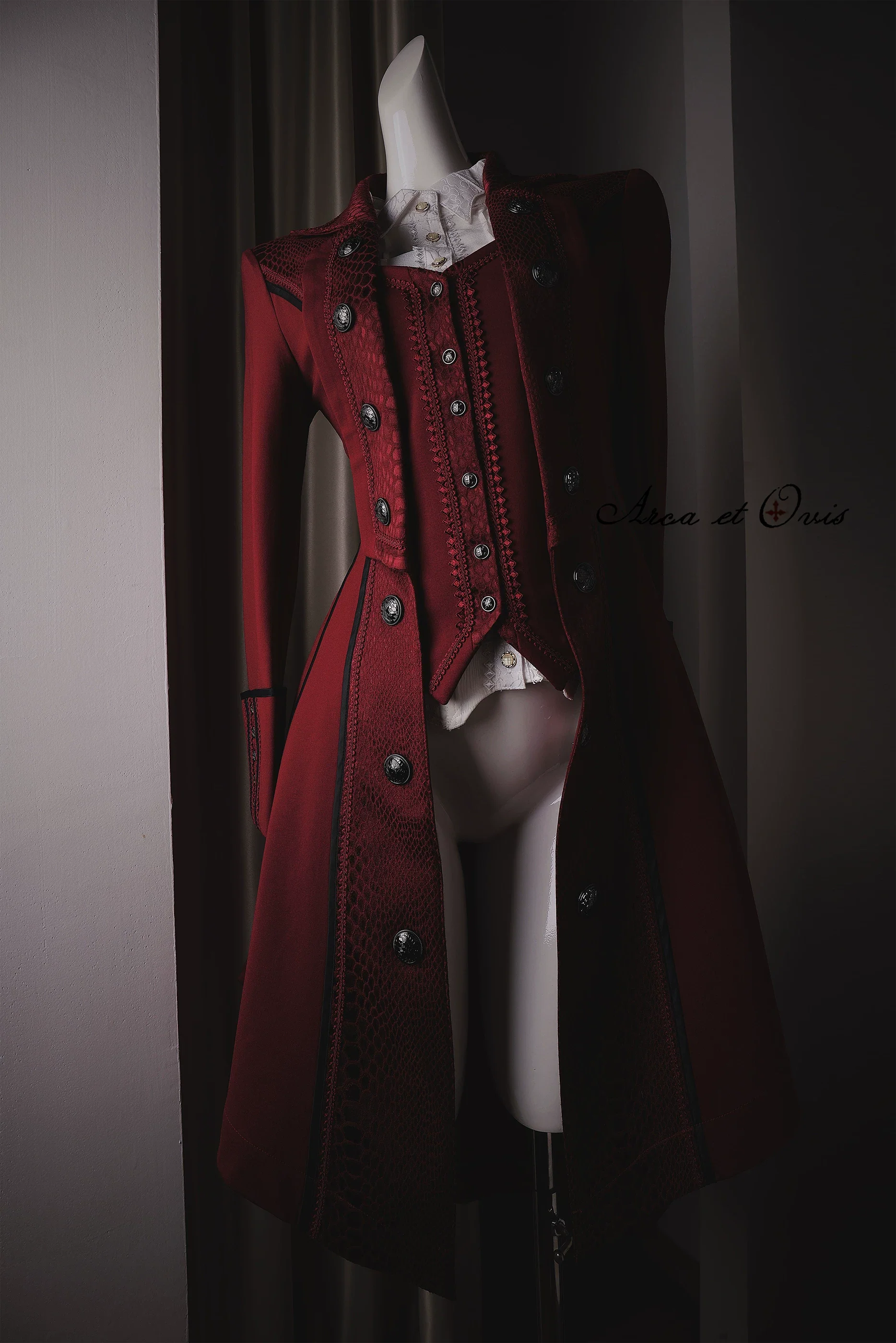 Bat Wing - Embroidery Ouji Lolita Coat, Detachable Front Panels - Image 28