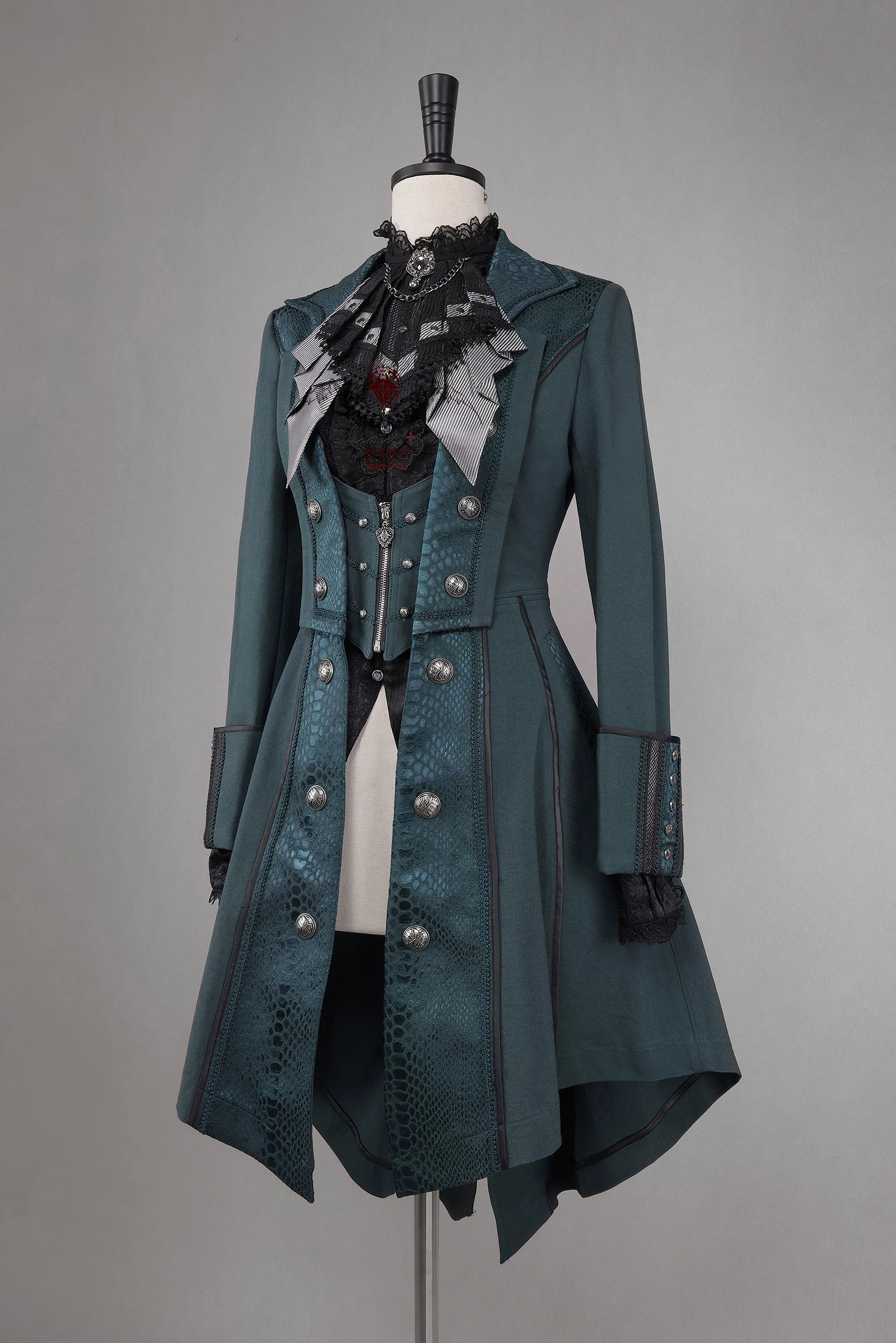 Bat Wing - Embroidery Ouji Lolita Coat, Detachable Front Panels - Image 5