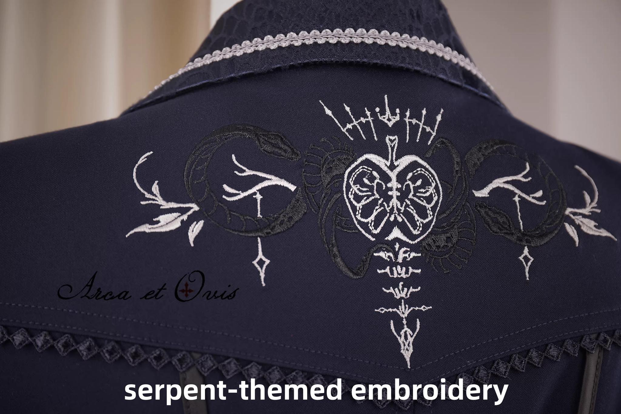 Bat Wing - Embroidery Ouji Lolita Coat, Detachable Front Panels - Image 6