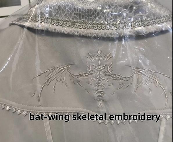 Bat Wing - Embroidery Ouji Lolita Coat, Detachable Front Panels - Image 7