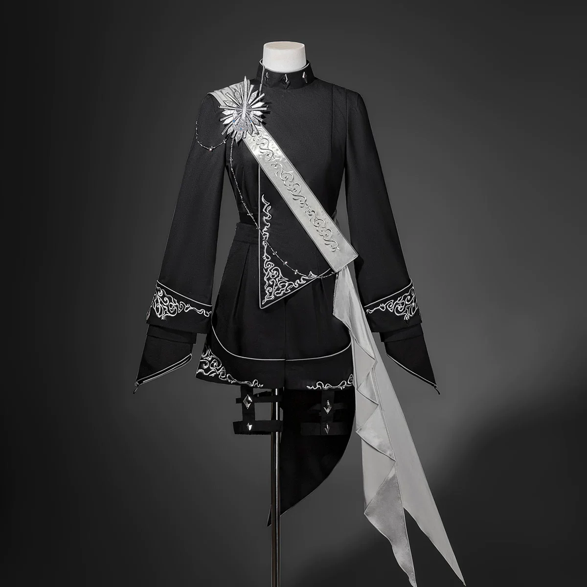 Oathbound Sword - Embroidery Ouji Lolita Set, High-Low Hem Coat - Image 15