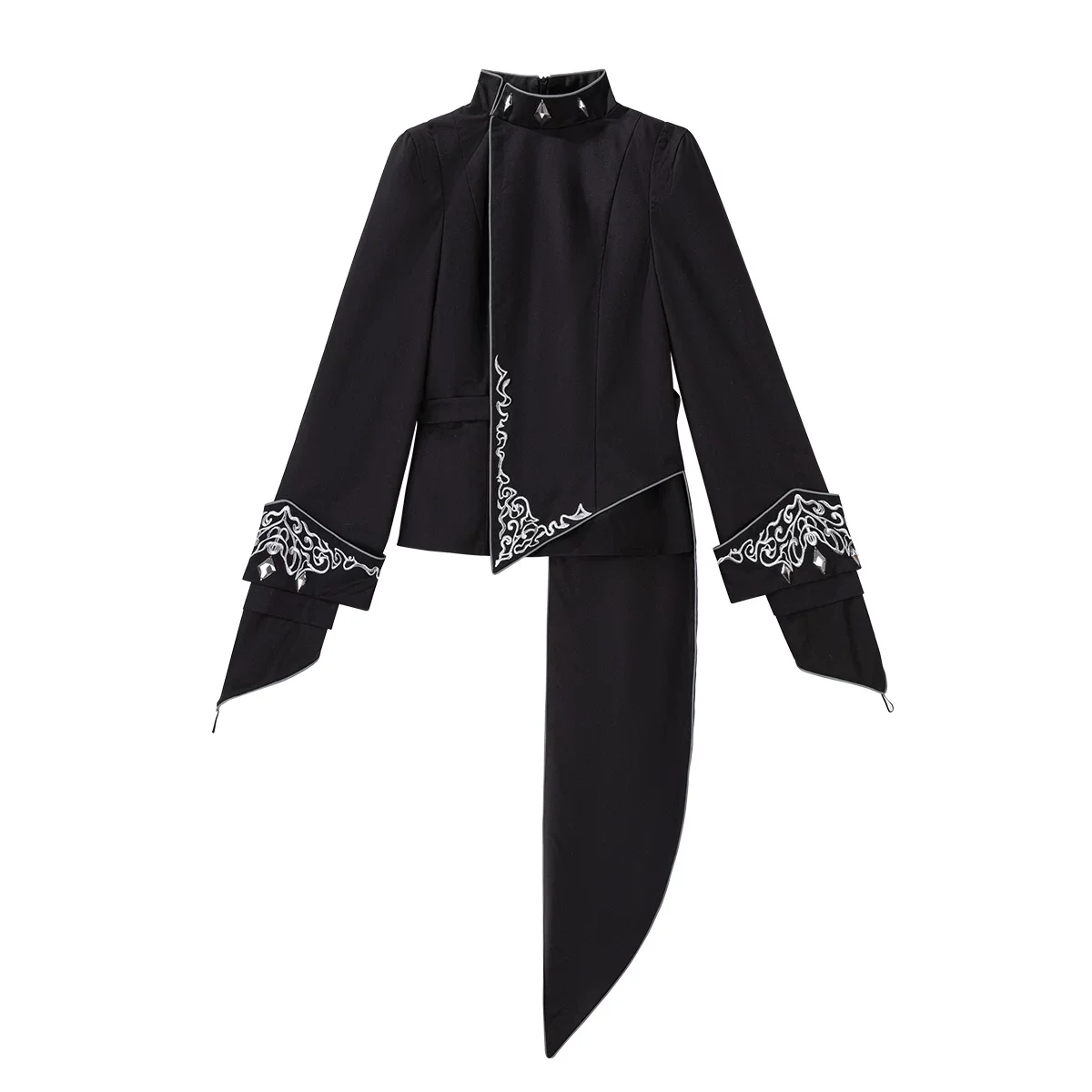 Oathbound Sword - Embroidery Ouji Lolita Set, High-Low Hem Coat - Image 18