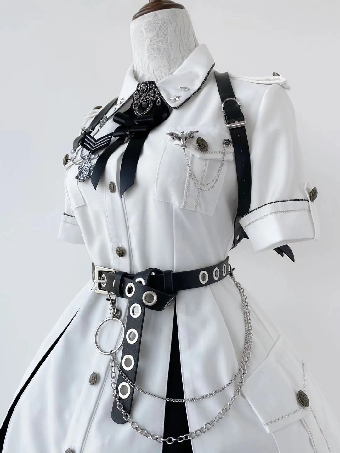 Evil Python 2.0 - Military Lolita Gothic OP Dress - Image 15