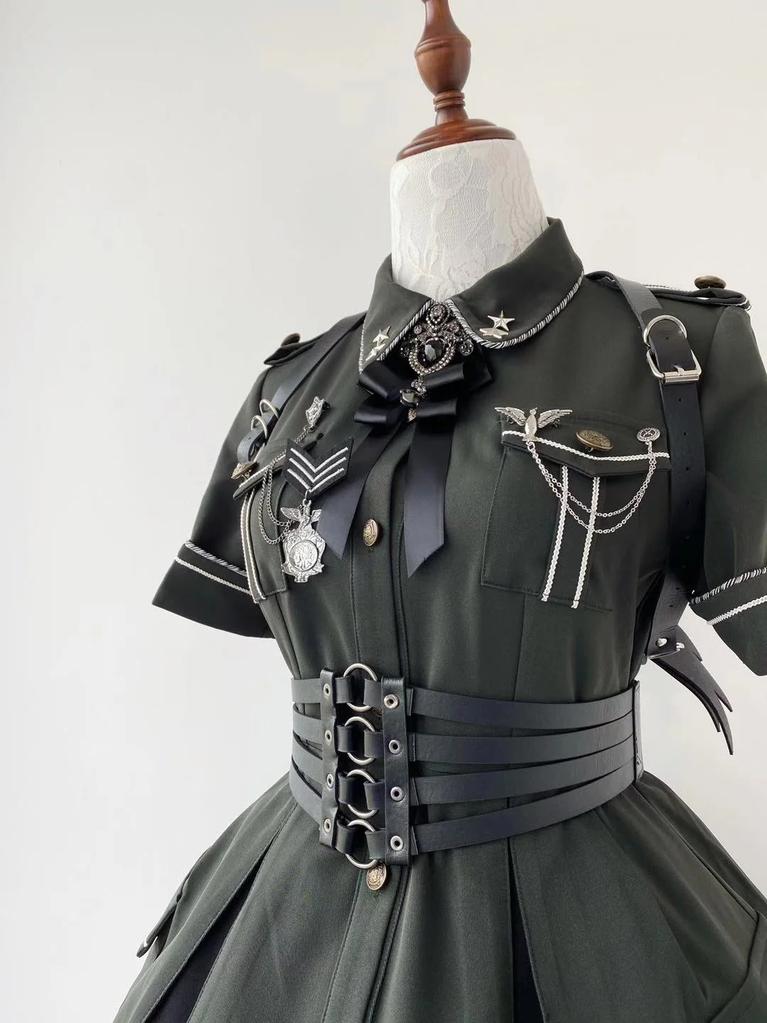 Evil Python 2.0 - Military Lolita Gothic OP Dress - Image 18
