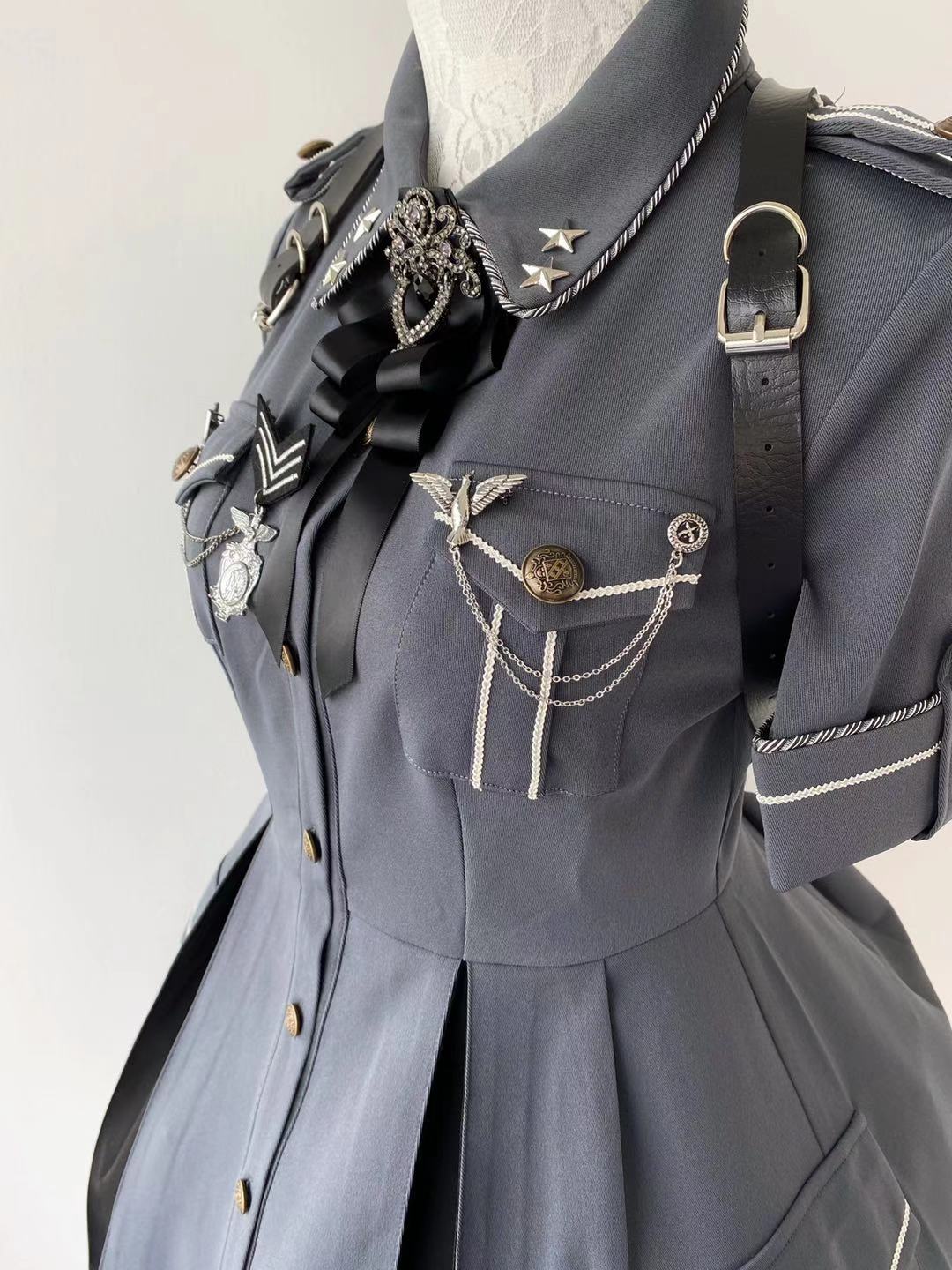 Evil Python 2.0 - Military Lolita Gothic OP Dress - Image 23