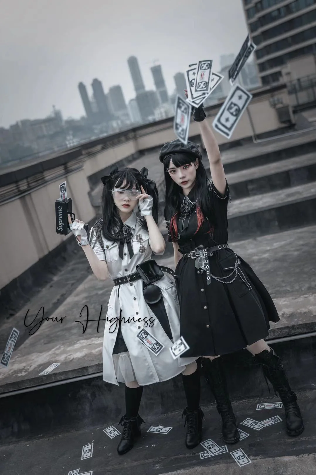 Evil Python 2.0 - Military Lolita Gothic OP Dress - Image 4