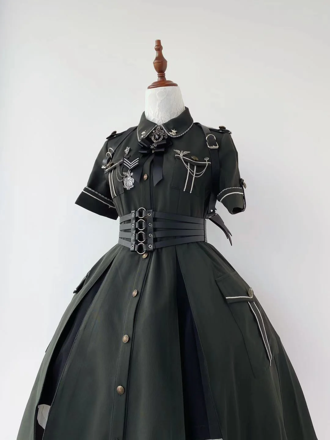 Evil Python 2.0 - Military Lolita Gothic OP Dress - Image 7