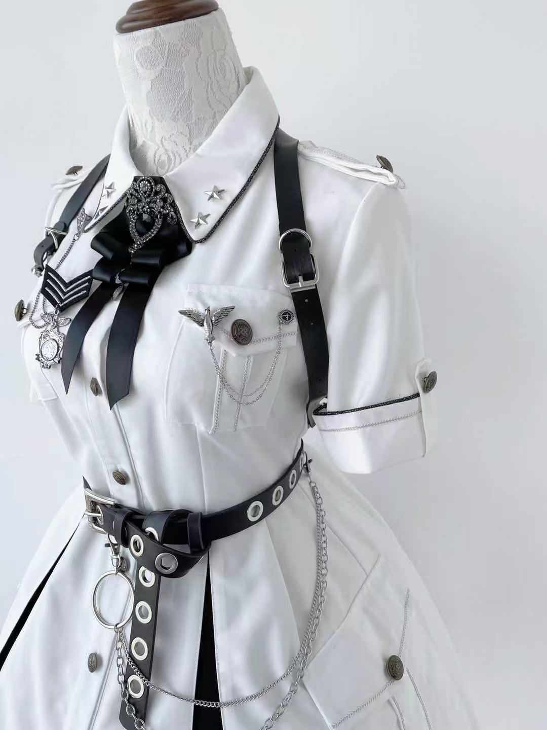 Evil Python 2.0 - Military Lolita Gothic OP Dress - Image 9