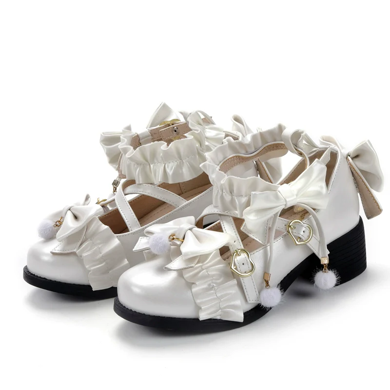 Fairy Godmothe - Preppy Style Flat Shoes Mid Heel Round Toe Lolita Shoes - Image 11