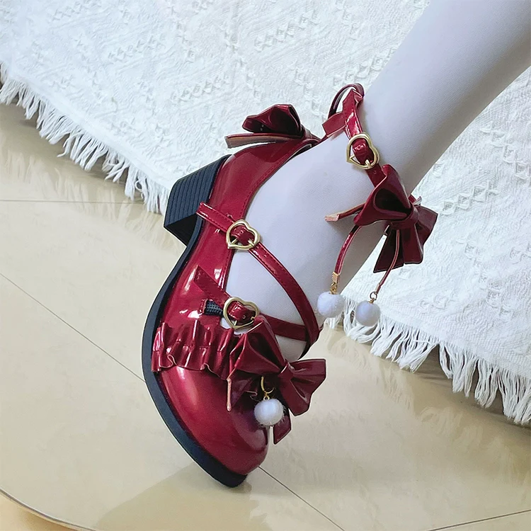 Fairy Godmothe - Preppy Style Flat Shoes Mid Heel Round Toe Lolita Shoes - Image 15