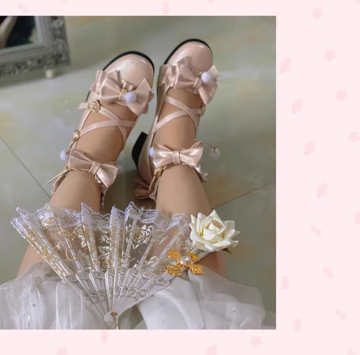 Fairy Godmothe - Preppy Style Flat Shoes Mid Heel Round Toe Lolita Shoes - Image 23