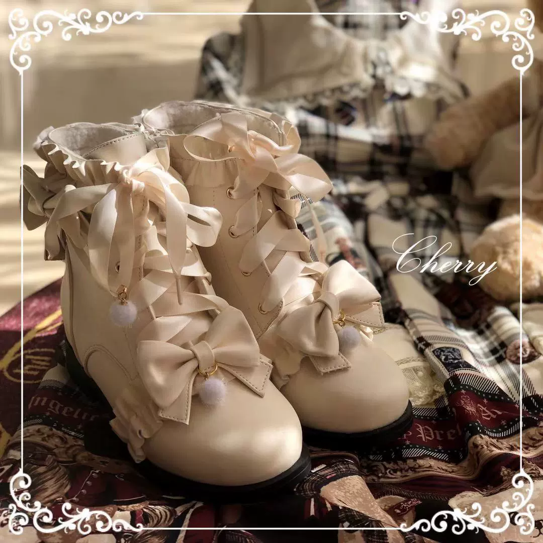 Fairy Godmother - Enthusiastic Ideation - Elegant Lolita Shoes Fleeced Short Martin Boots - Image 14