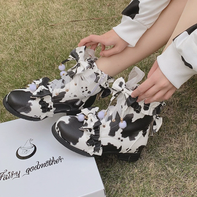 Fairy Godmother - Enthusiastic Ideation - Elegant Lolita Shoes Fleeced Short Martin Boots - Image 28