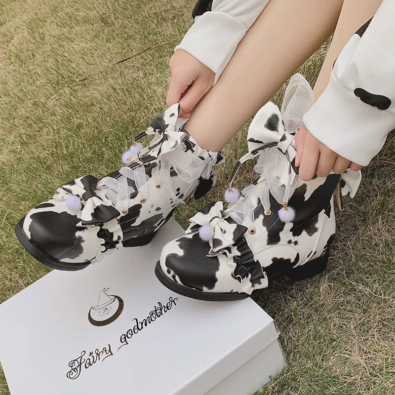 Fairy Godmother - Enthusiastic Ideation - Elegant Lolita Shoes Fleeced Short Martin Boots - Image 29