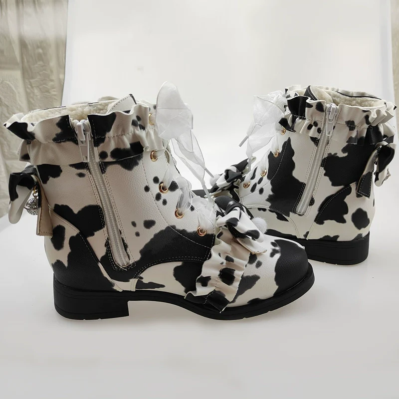 Fairy Godmother - Enthusiastic Ideation - Elegant Lolita Shoes Fleeced Short Martin Boots - Image 32