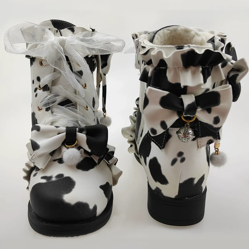 Fairy Godmother - Enthusiastic Ideation - Elegant Lolita Shoes Fleeced Short Martin Boots - Image 34